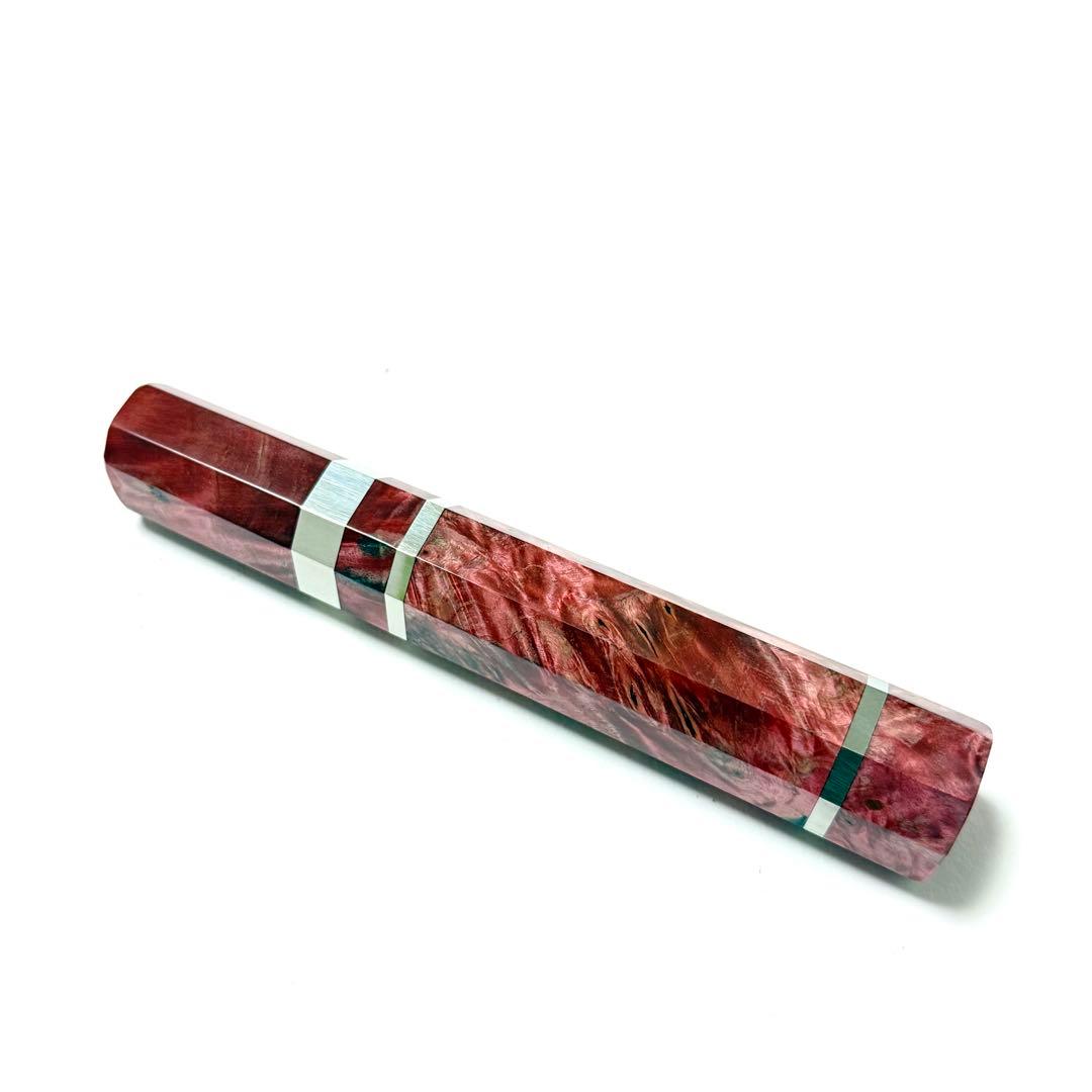 三段銀巻 牛刀210 手作り 包丁の柄 牛刀7寸 スタビライズドウッド 八角柄