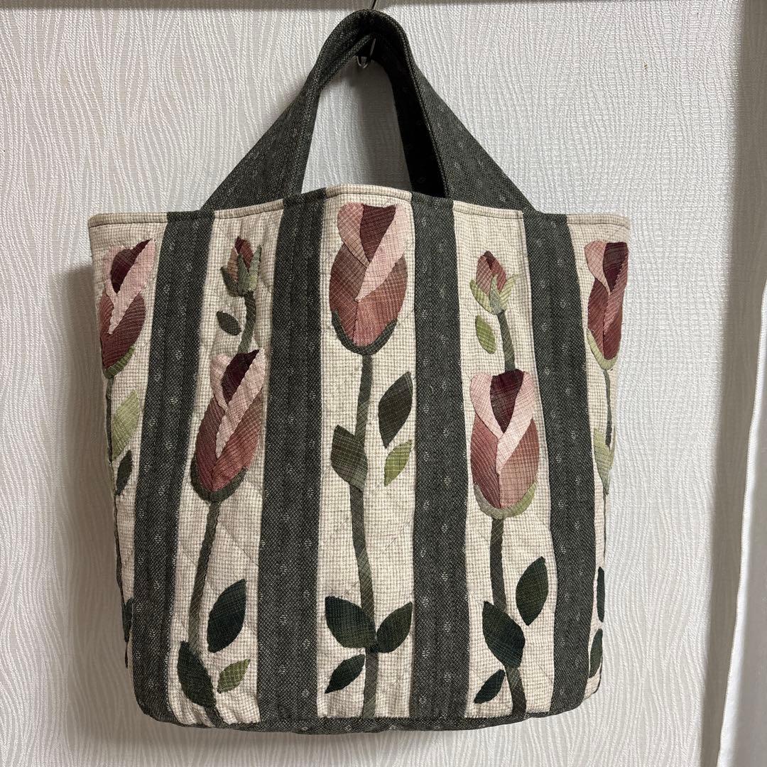 パッチワーク手提げバッグ