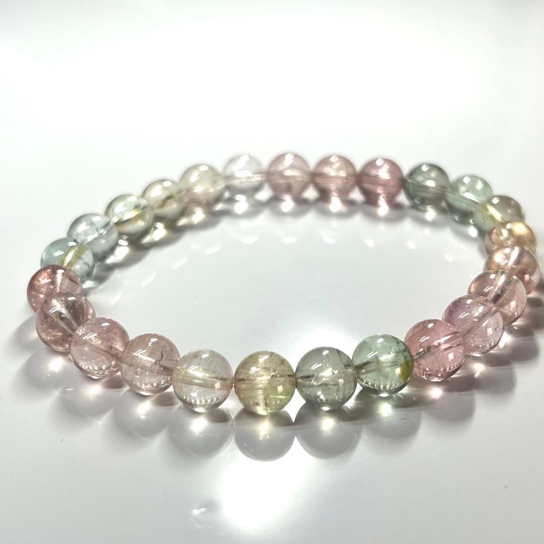 高品質　マルチカラートルマリンブレスレット　透明感良き　12