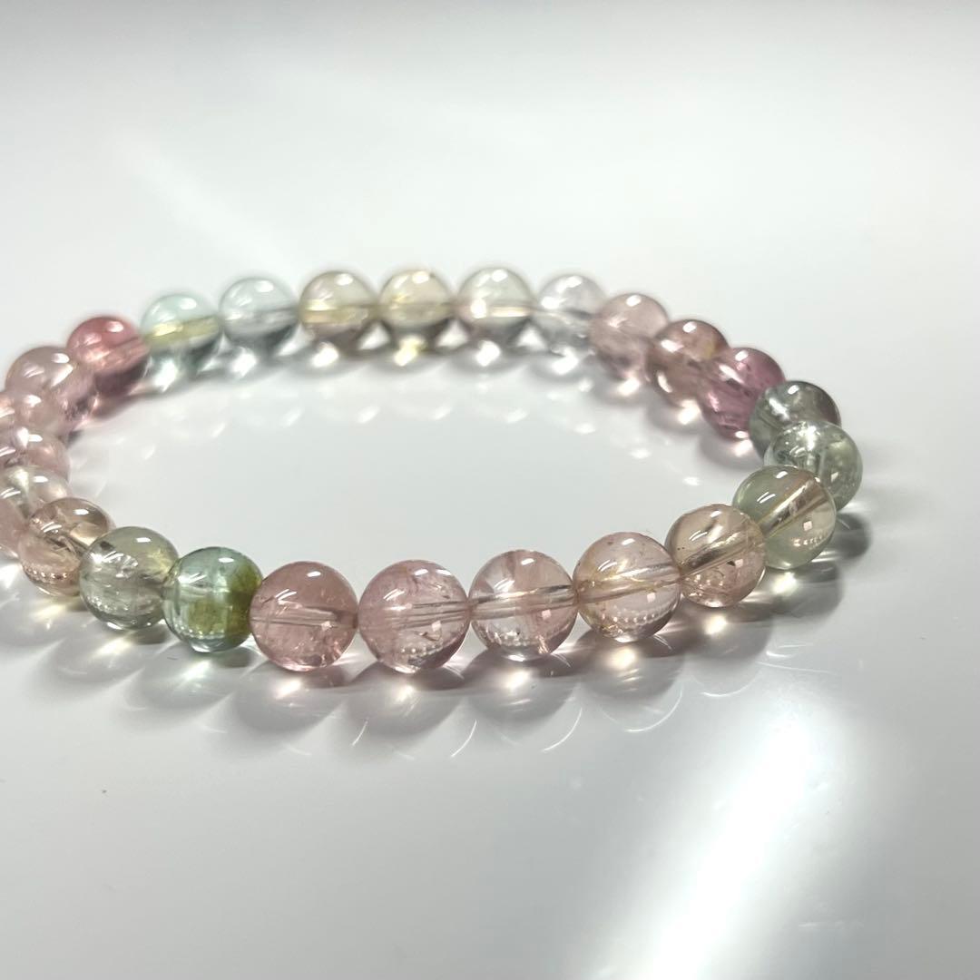 高品質　マルチカラートルマリンブレスレット　透明感良き　12