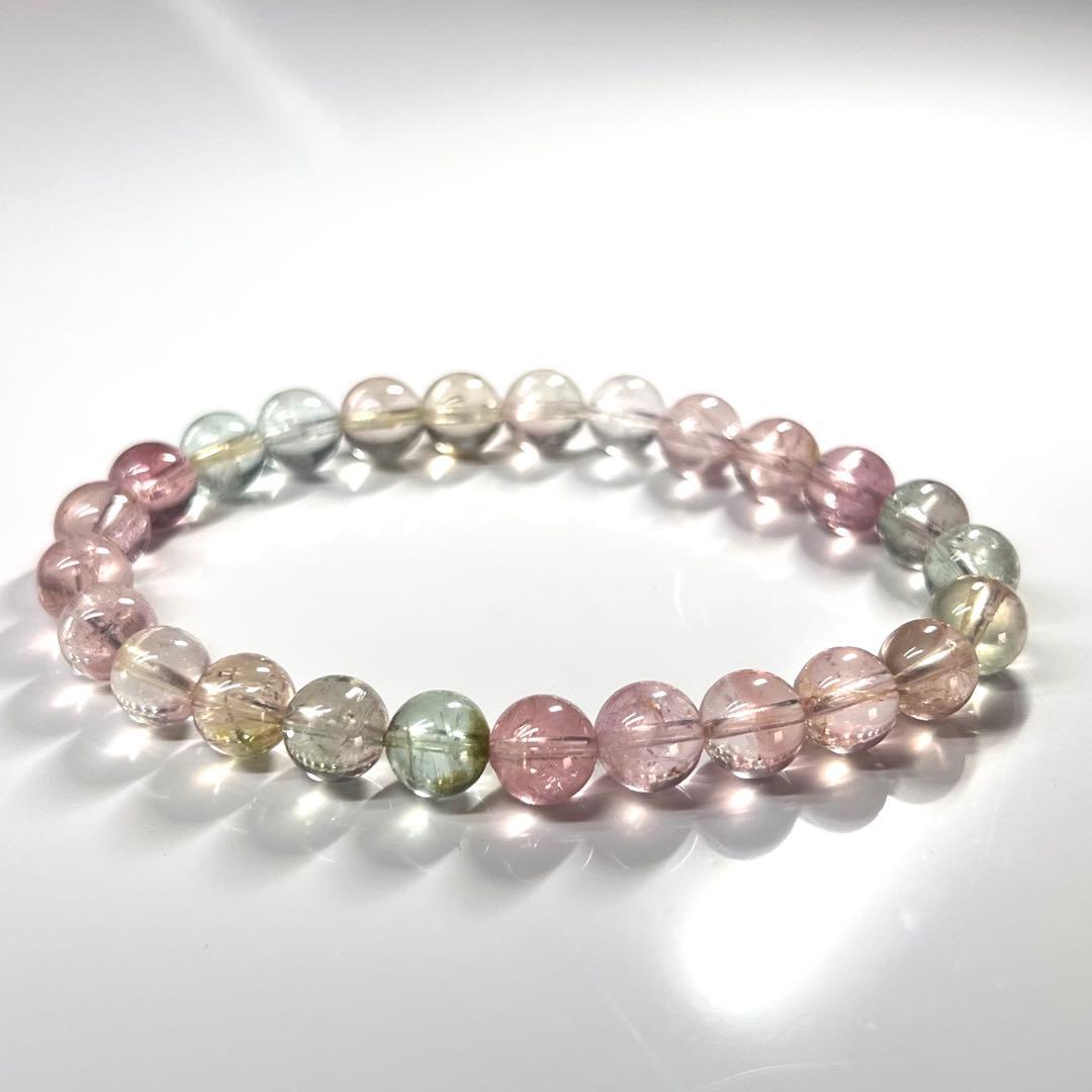 高品質　マルチカラートルマリンブレスレット　透明感良き　12