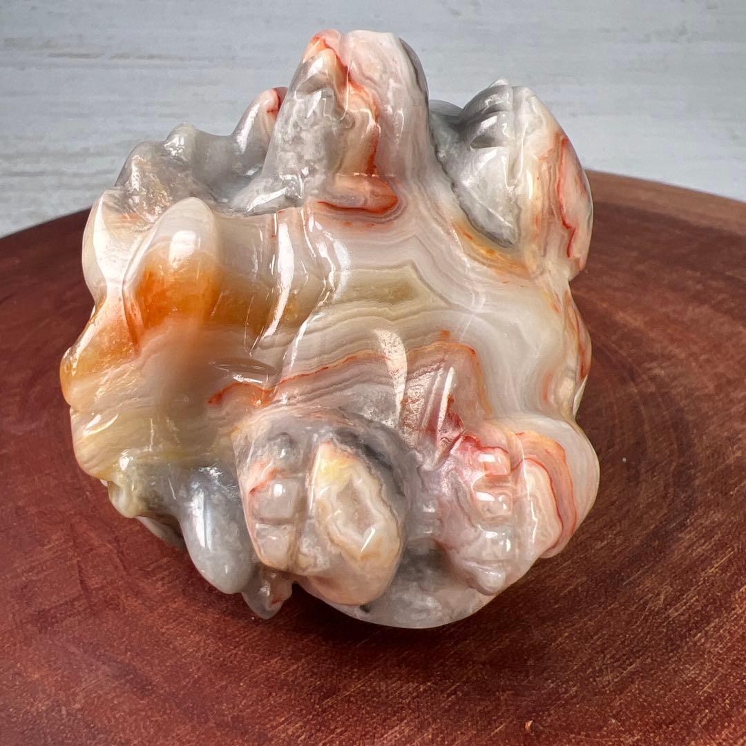 天然石　ロングイ　メキシコ瑪瑙　メキシコクレイジーアゲート　228グラム