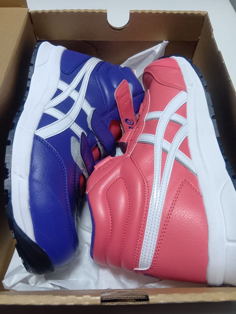 asics ハイカット安全靴 ムラサキ／ピンク
