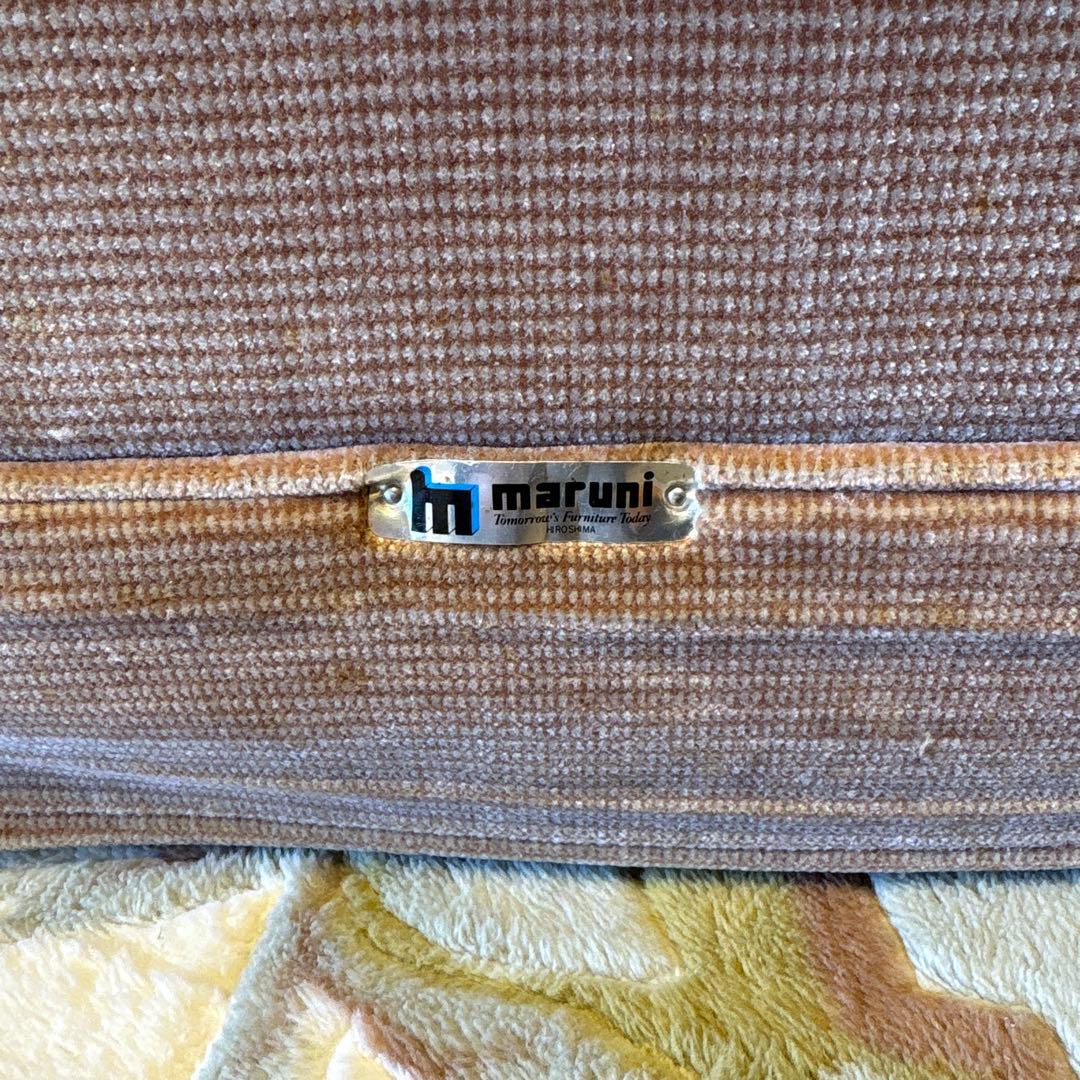 ①美品！昭和レトロ マルニ木工1人掛けソファ ビンテージ オールド コーデュロイ