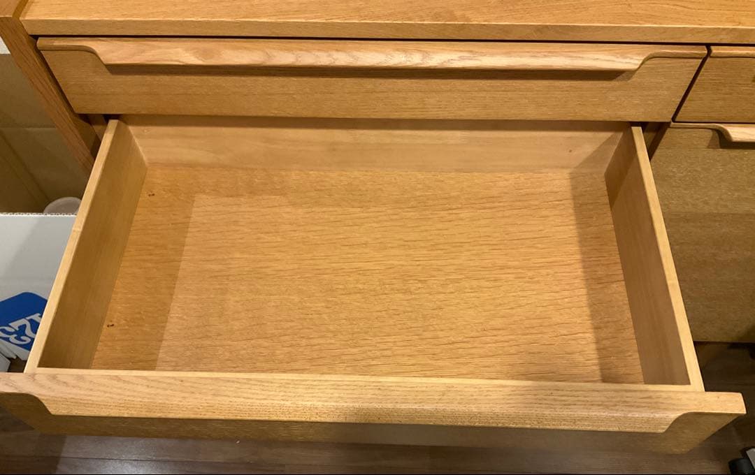 ダイニングボード/ホワイトオーク/スライドレール/無垢材/食器棚