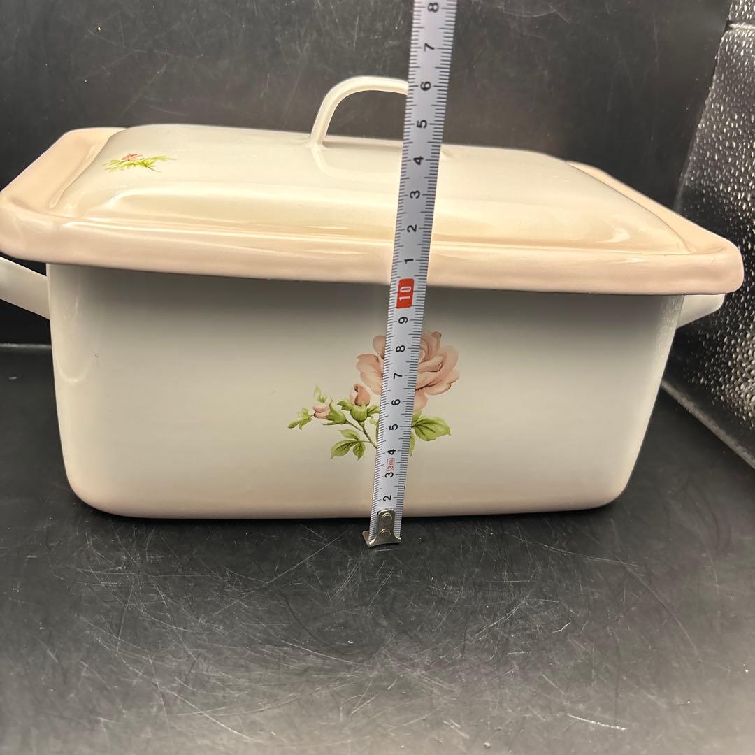 プラン・ド・パリ　ジュリアン　角ストッカー　ピスケット缶　ホーロー　琺瑯