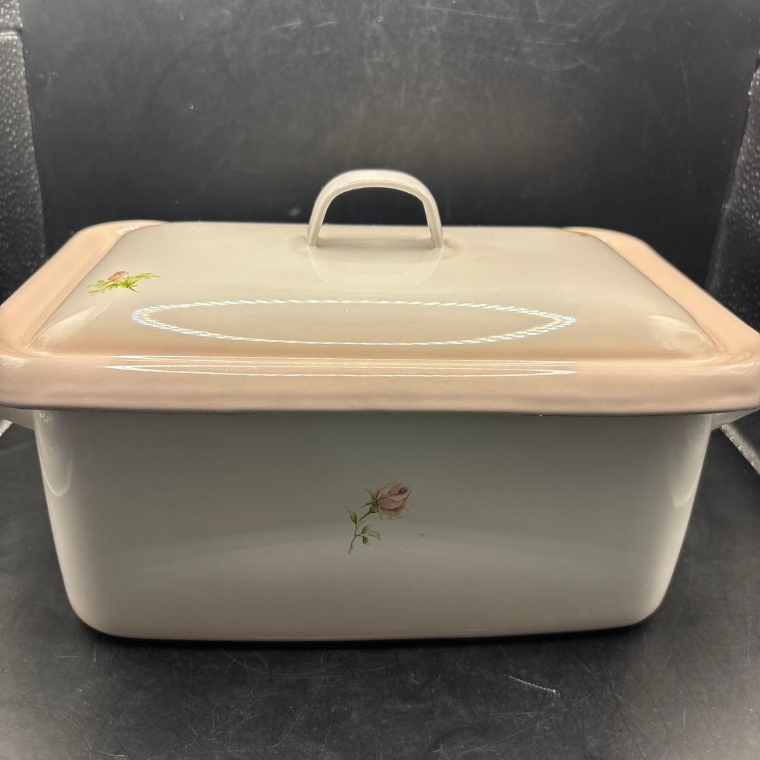 プラン・ド・パリ　ジュリアン　角ストッカー　ピスケット缶　ホーロー　琺瑯