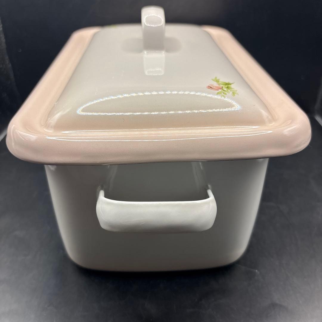 プラン・ド・パリ　ジュリアン　角ストッカー　ピスケット缶　ホーロー　琺瑯