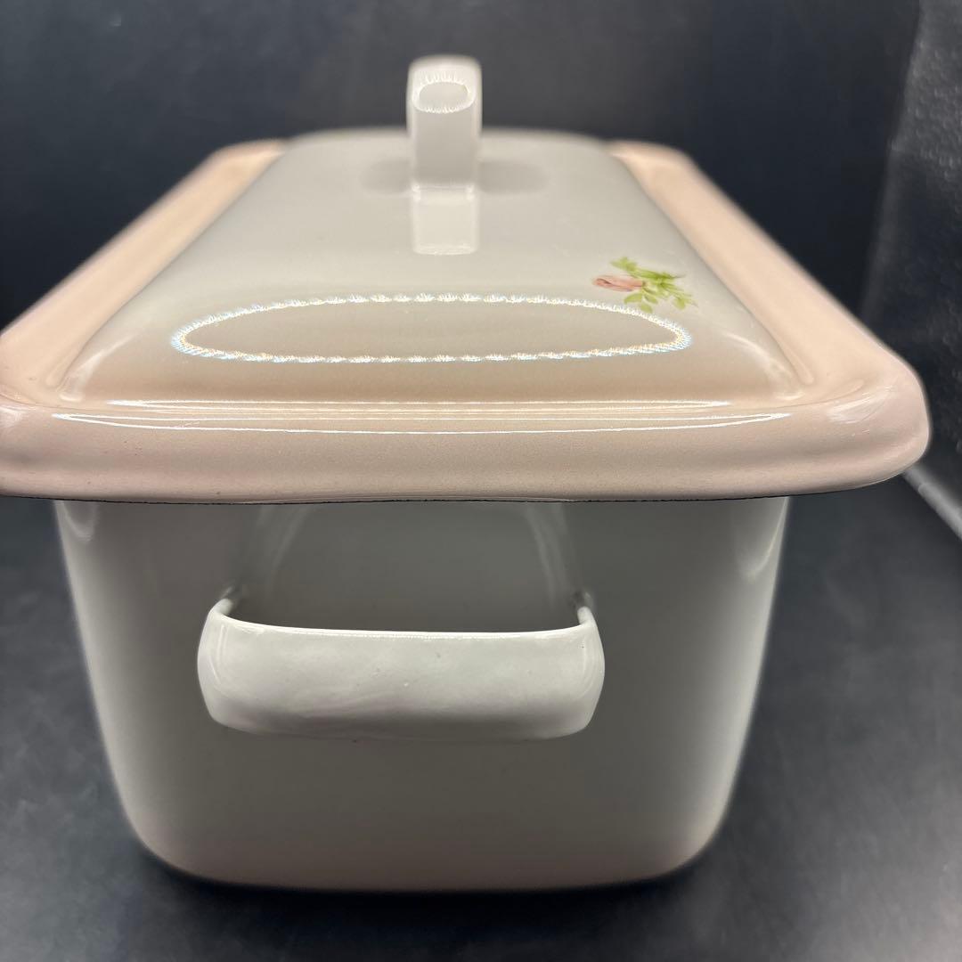 プラン・ド・パリ　ジュリアン　角ストッカー　ピスケット缶　ホーロー　琺瑯