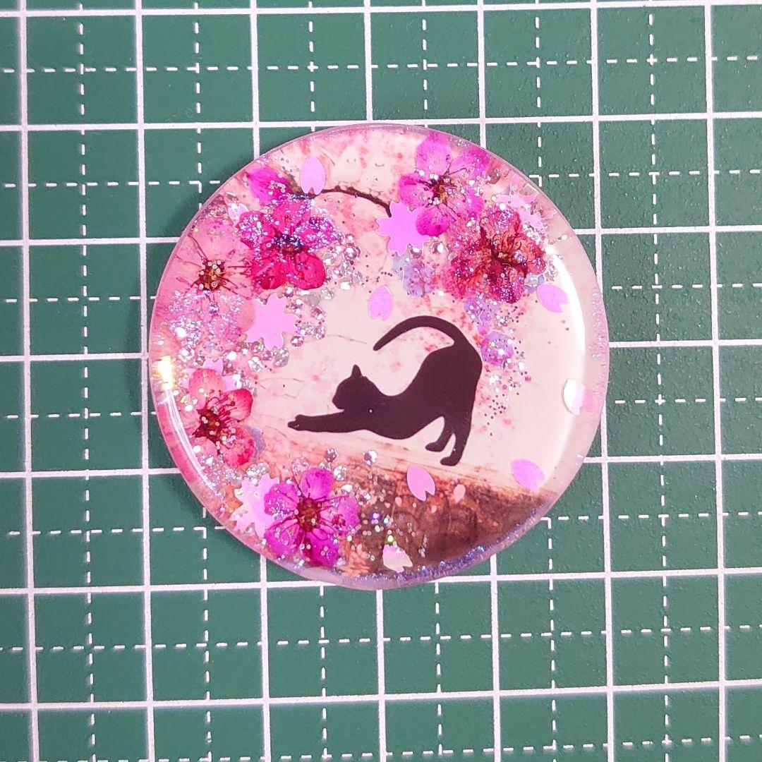 レジン猫ヘアゴムブローチポニーフックNo.427