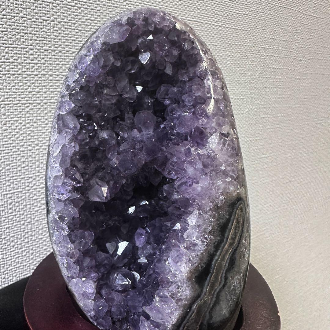 濃紫の煌めきウルグアイ産☆キラキラ☆アメジストクラスターパワーストーンA1108