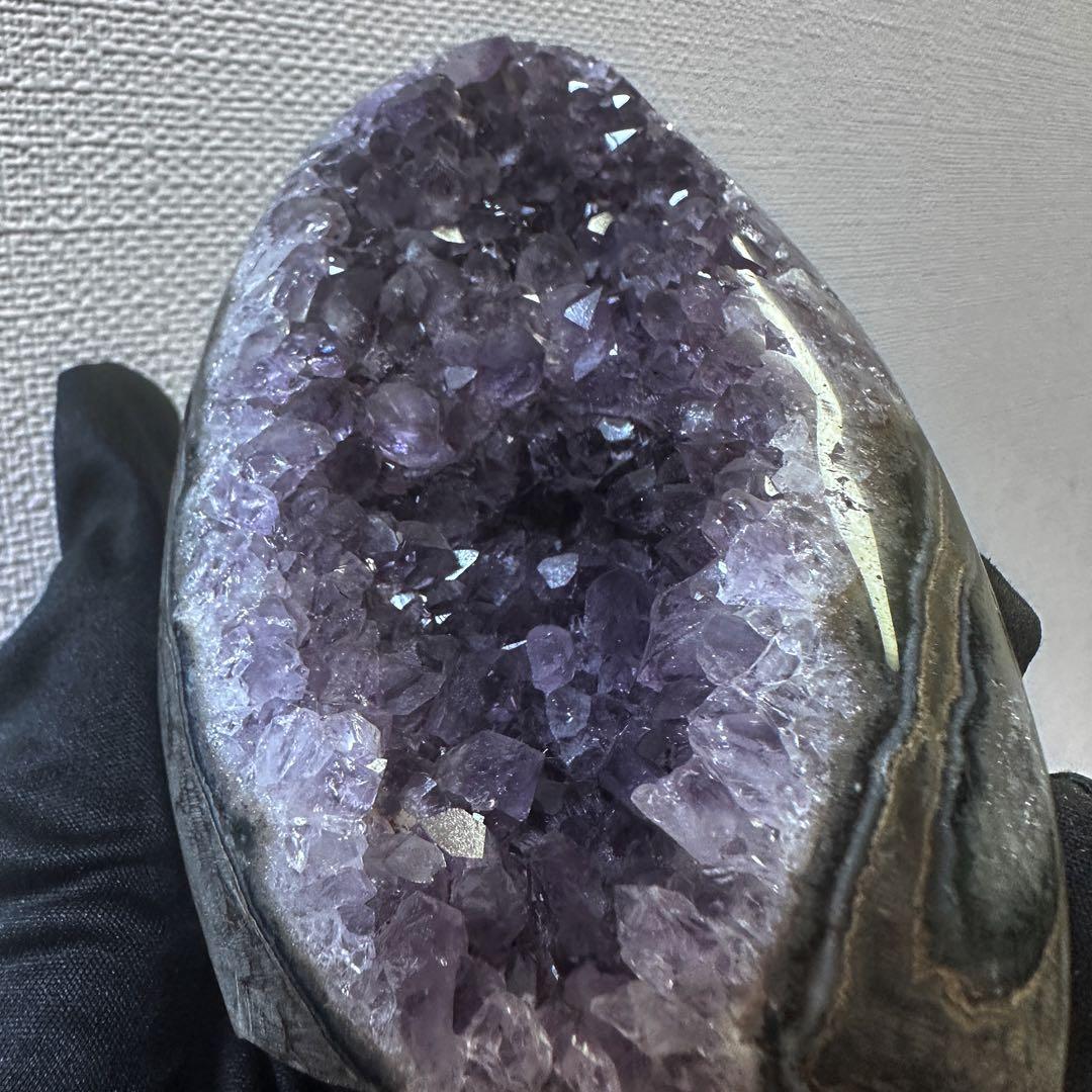 濃紫の煌めきウルグアイ産☆キラキラ☆アメジストクラスターパワーストーンA1108