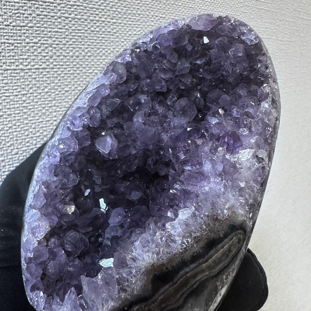 濃紫の煌めきウルグアイ産☆キラキラ☆アメジストクラスターパワーストーンA1108