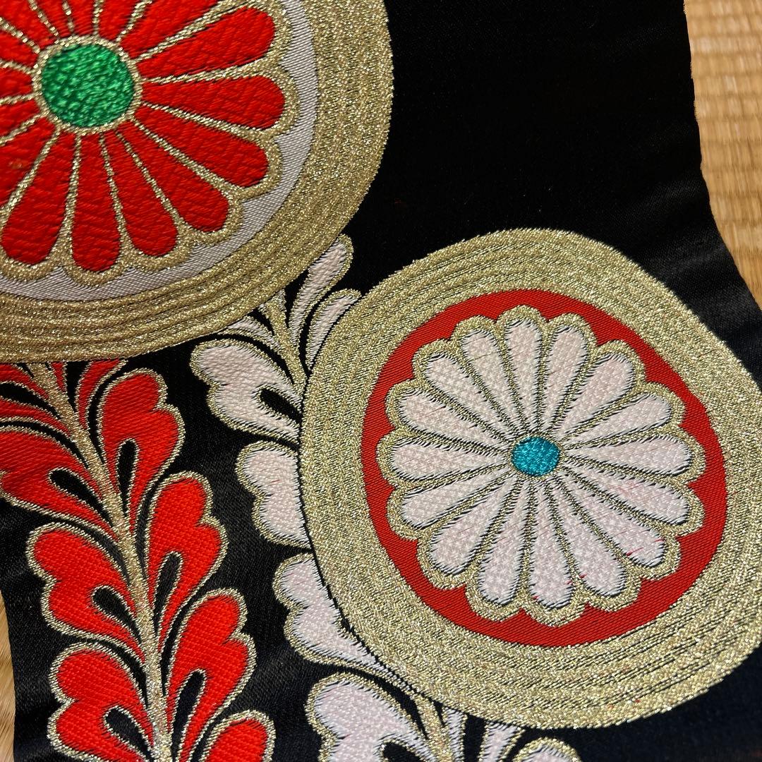 七五三 結び帯 帯 両面柄 赤 7歳 七歳 豪華両面柄入り 丸紋 藤 - メルカリ