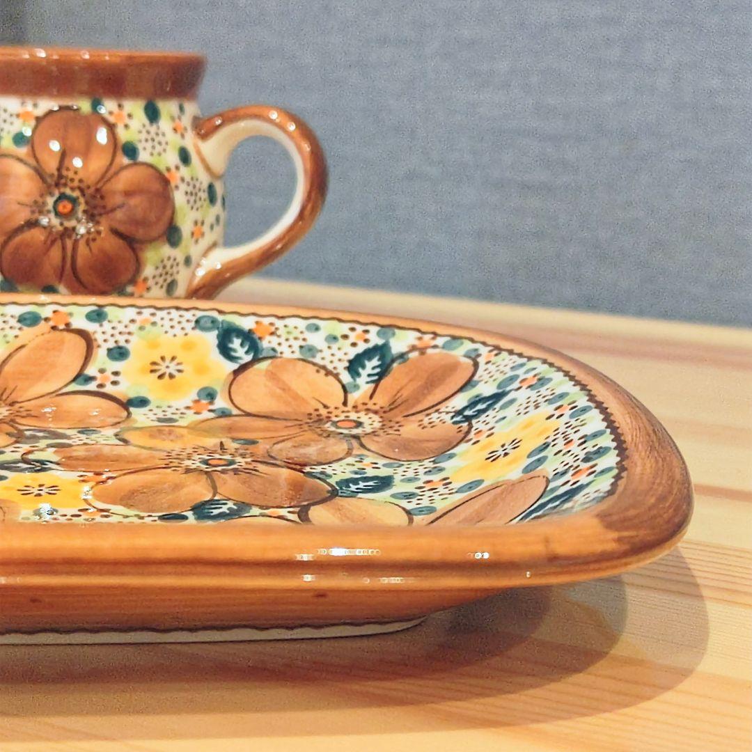 ポーリッシュポタリー　マグカップ　スクエアプレート　セット