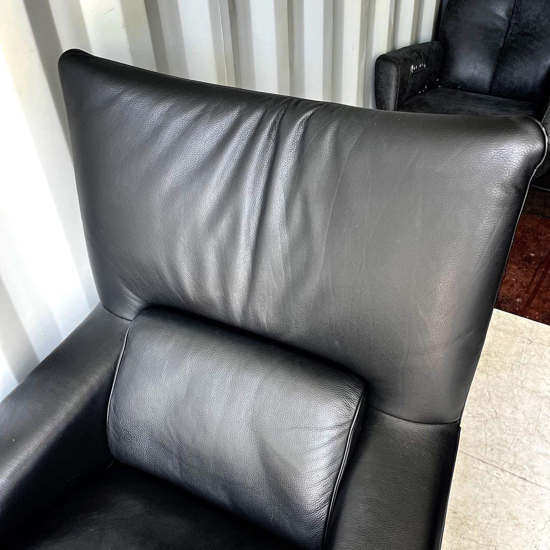 取付無料！ロルフベンツ 6500 総本革 ブラックモダン高級リクライナーソファ✨