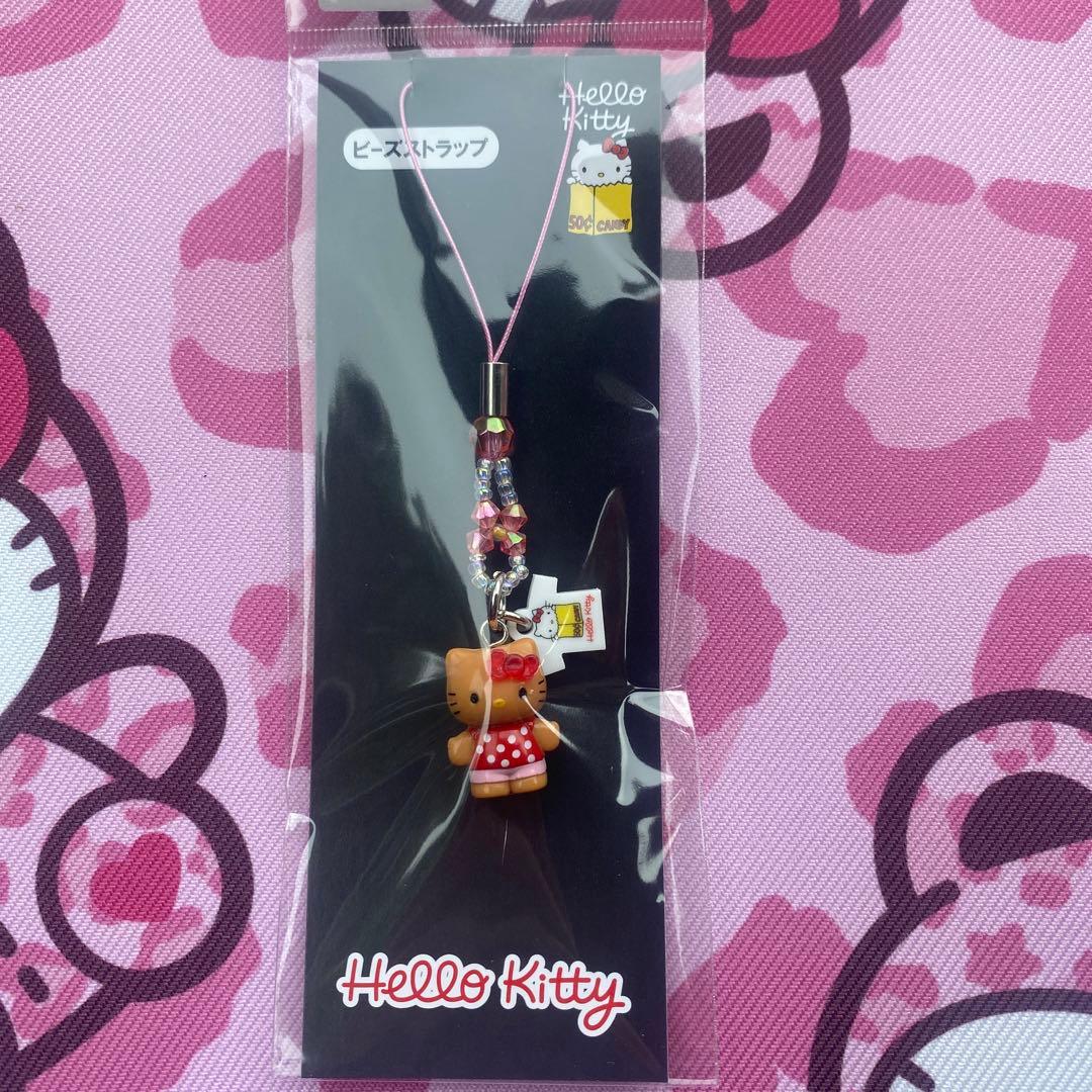 ハローキティ展 京都 根付 ストラップ ビーズ 日焼け 50周年 会場 限定