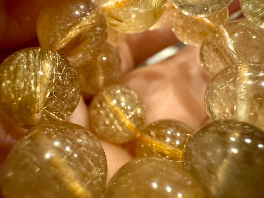 ③ゴールドルチル 10mm 経営者　ヒカル　細い針と太い針が共存　入念に浄化済み