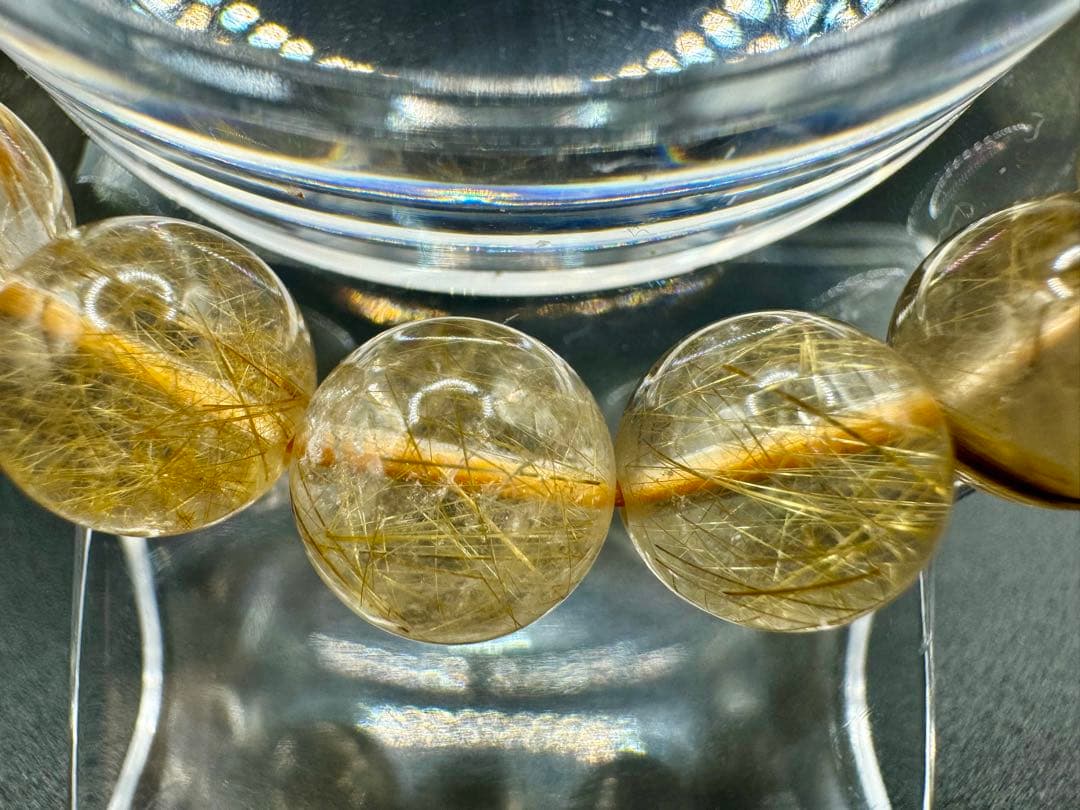 ③ゴールドルチル 10mm 経営者　ヒカル　細い針と太い針が共存　入念に浄化済み