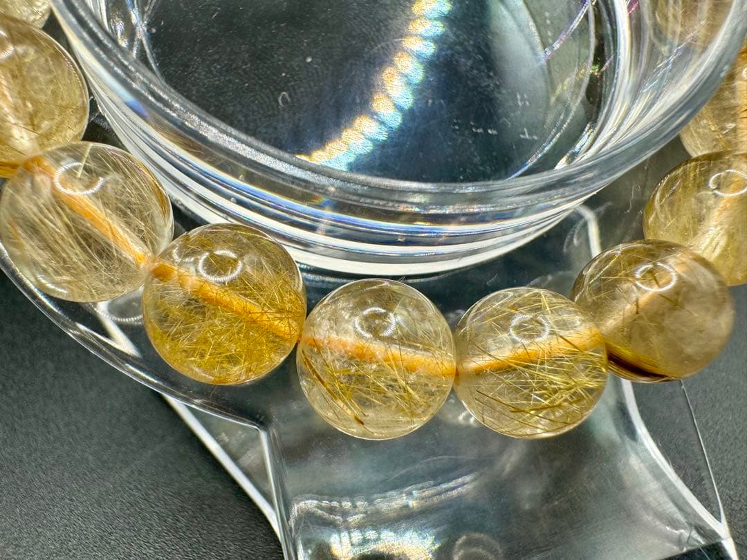 ③ゴールドルチル 10mm 経営者　ヒカル　細い針と太い針が共存　入念に浄化済み