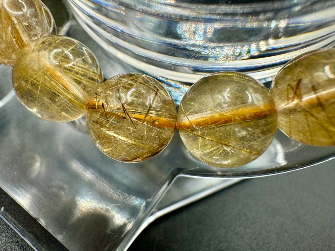 ③ゴールドルチル 10mm 経営者　ヒカル　細い針と太い針が共存　入念に浄化済み