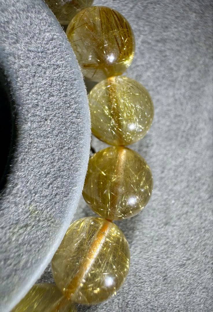 ③ゴールドルチル 10mm 経営者　ヒカル　細い針と太い針が共存　入念に浄化済み