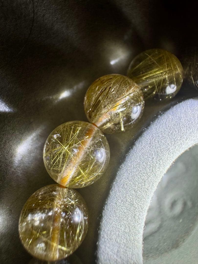 ③ゴールドルチル 10mm 経営者　ヒカル　細い針と太い針が共存　入念に浄化済み