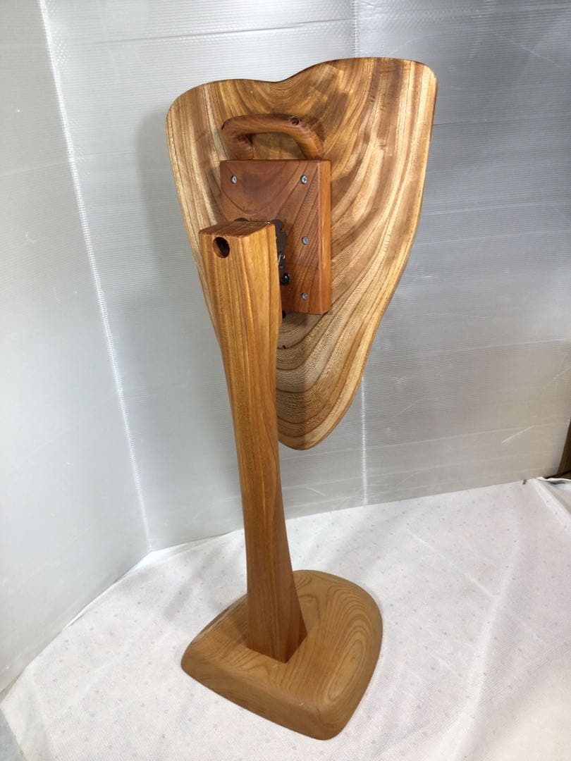 天然木　総けやき輪切り材　折り畳み　サイドテーブル　一点物　手造り