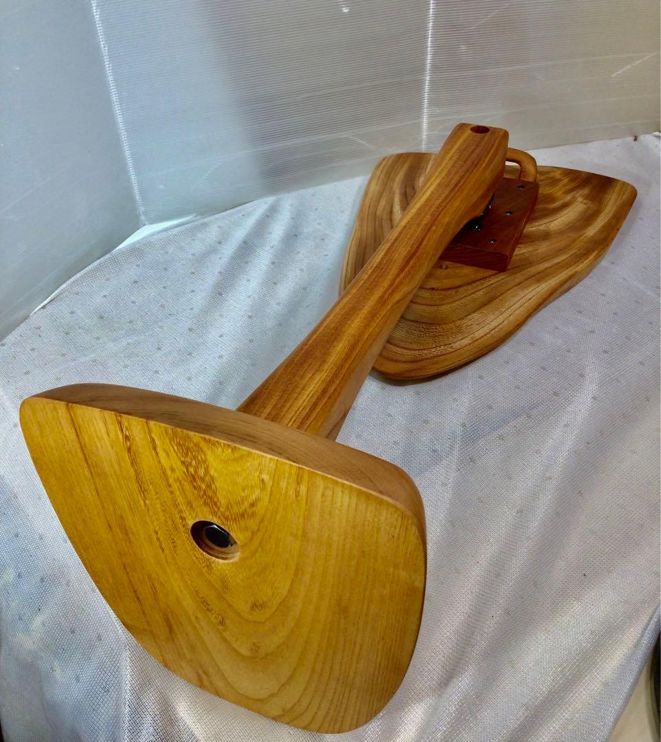 天然木　総けやき輪切り材　折り畳み　サイドテーブル　一点物　手造り