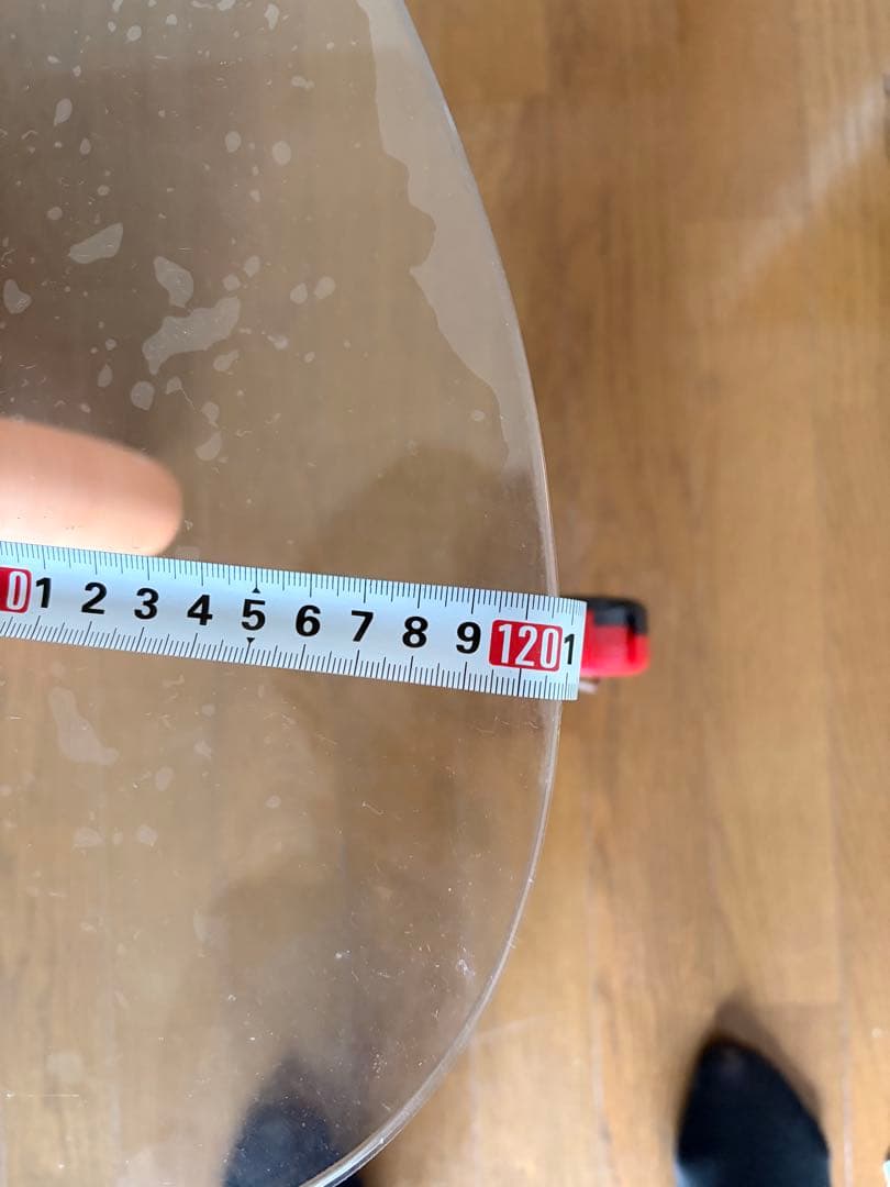 オーバルガラステーブル