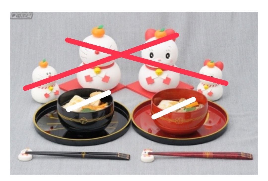 6点 郵便局 お正月 ドラえもん おぼん 箸 置物 食器