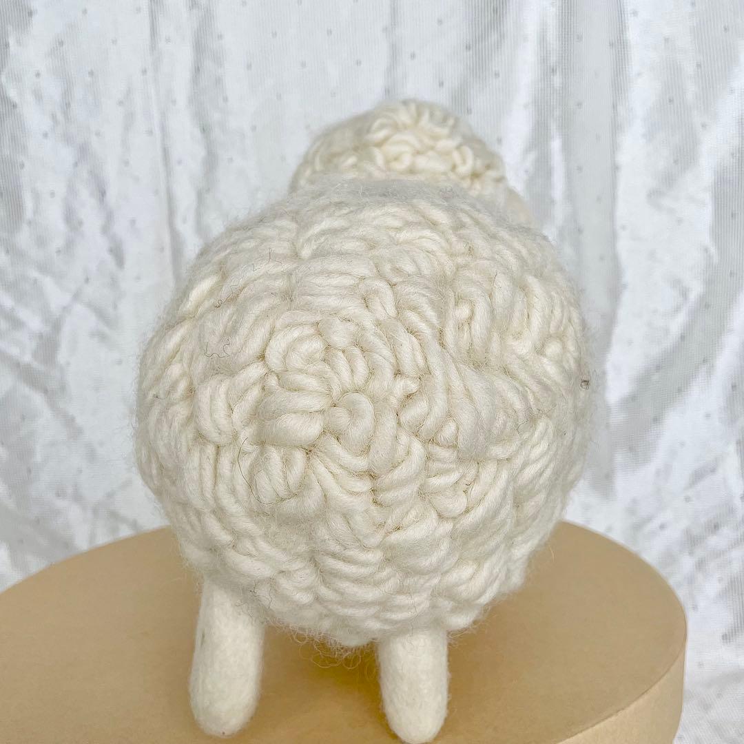 ハンドメイド モンゴル産 羊毛フェルト 羊のぬいぐるみ 約20cm