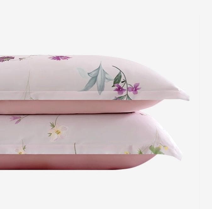 オーダー寝具 エジプト超長綿 600TC ピンク 小花柄 ベッドシーツセット