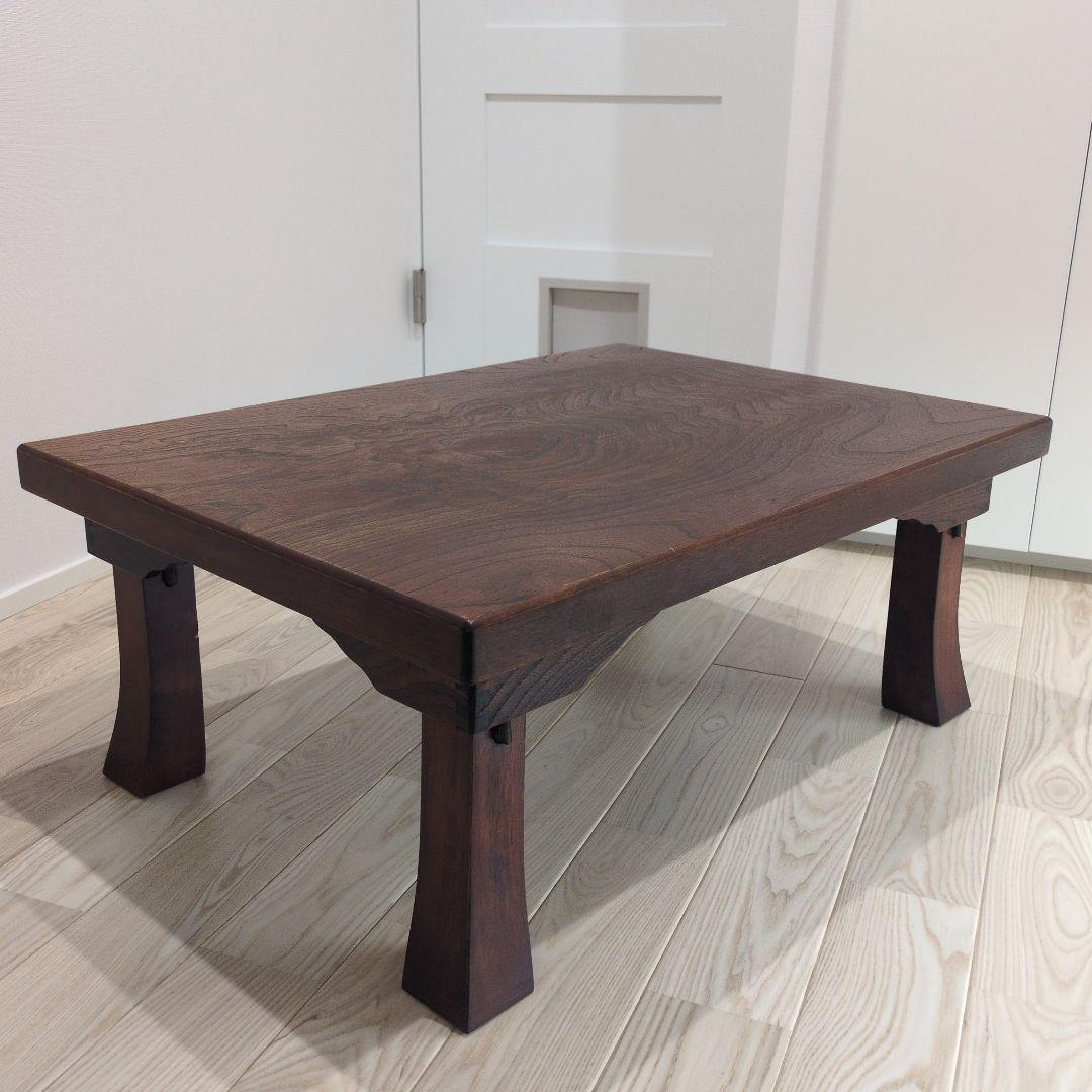 【漆塗り 和家具 テーブル】脚折りたたみ