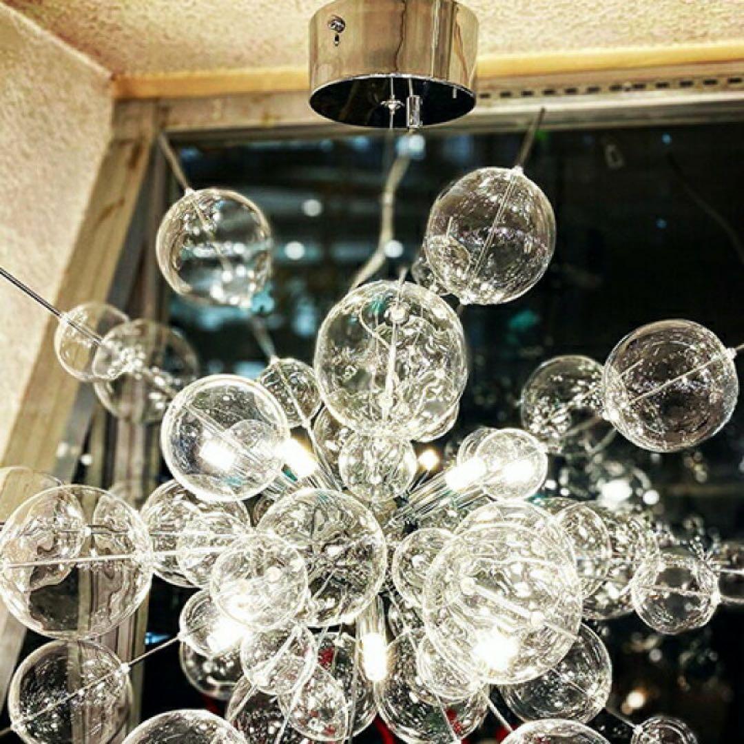 バブルデザイン シャンデリア シルバー 大