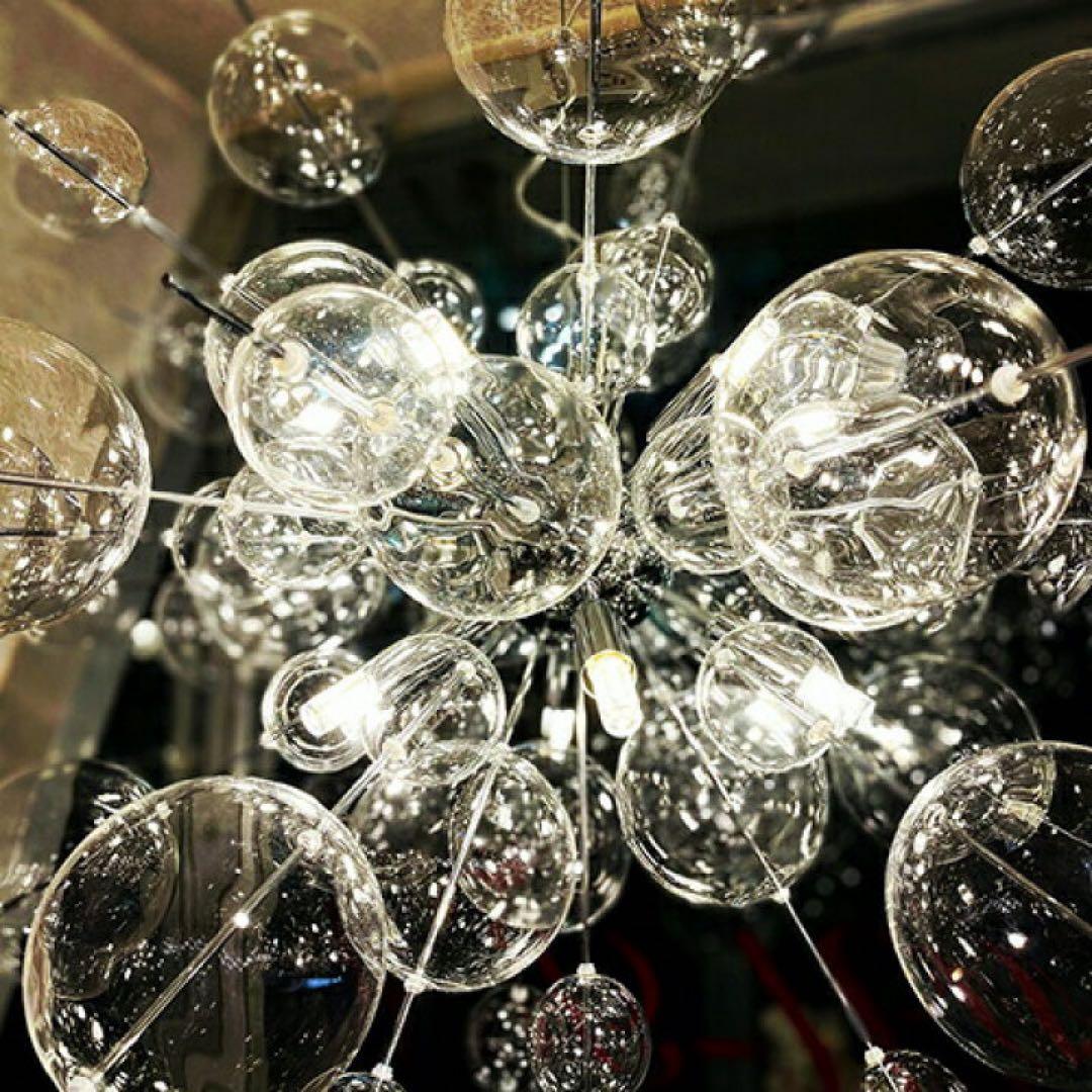 バブルデザイン シャンデリア シルバー 大