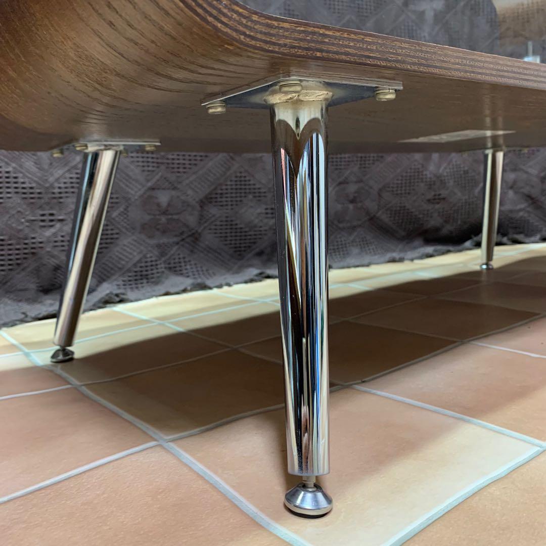 【美品】スペースエイジ ミッドセンチュリー 曲げ木 プライウッド ガラステーブル