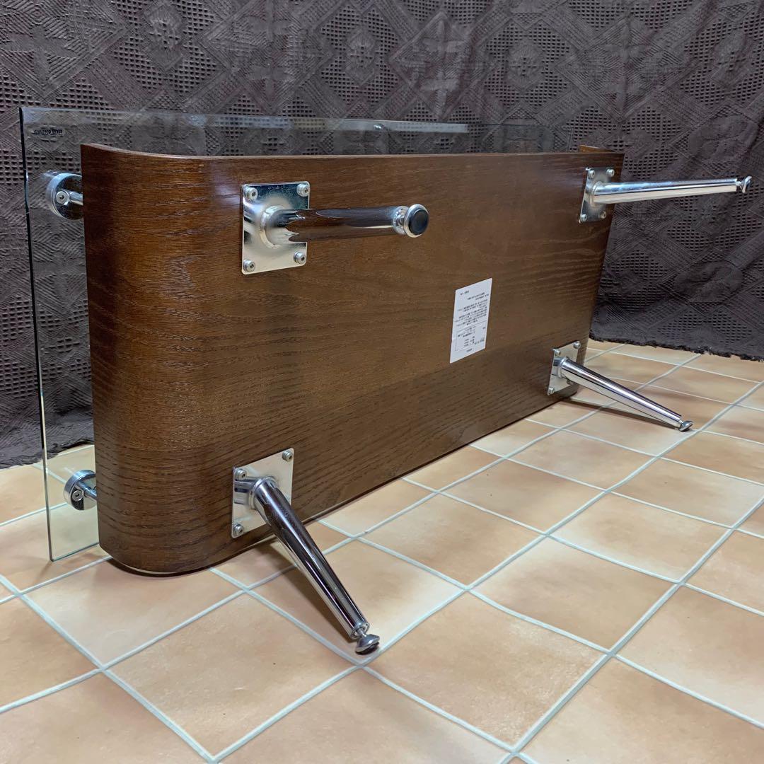 【美品】スペースエイジ ミッドセンチュリー 曲げ木 プライウッド ガラステーブル