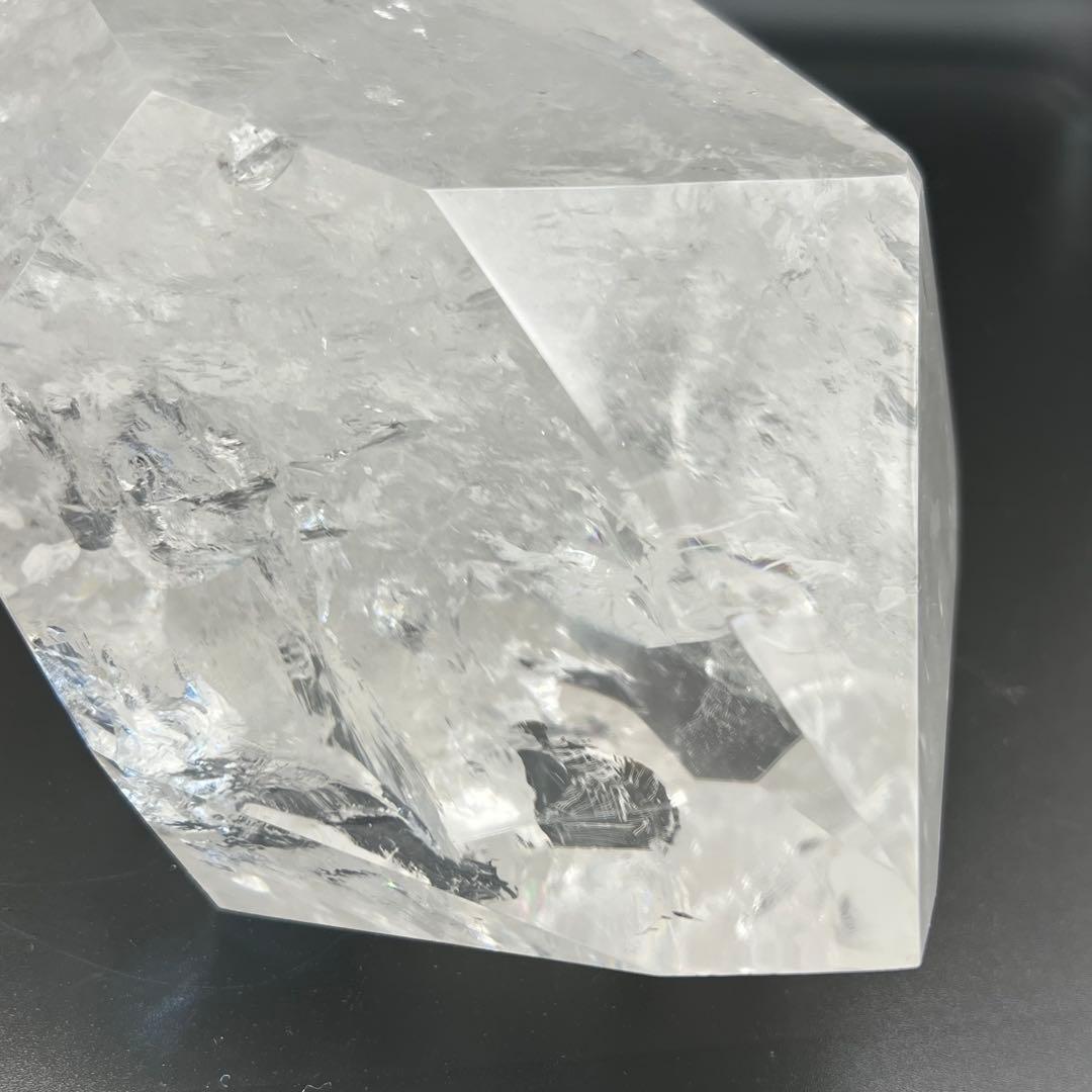 ✳☆唯一無二 超極大☆激凄超逸品☆高透明度 大迫力✨虹入り 水晶 六角柱 天然石