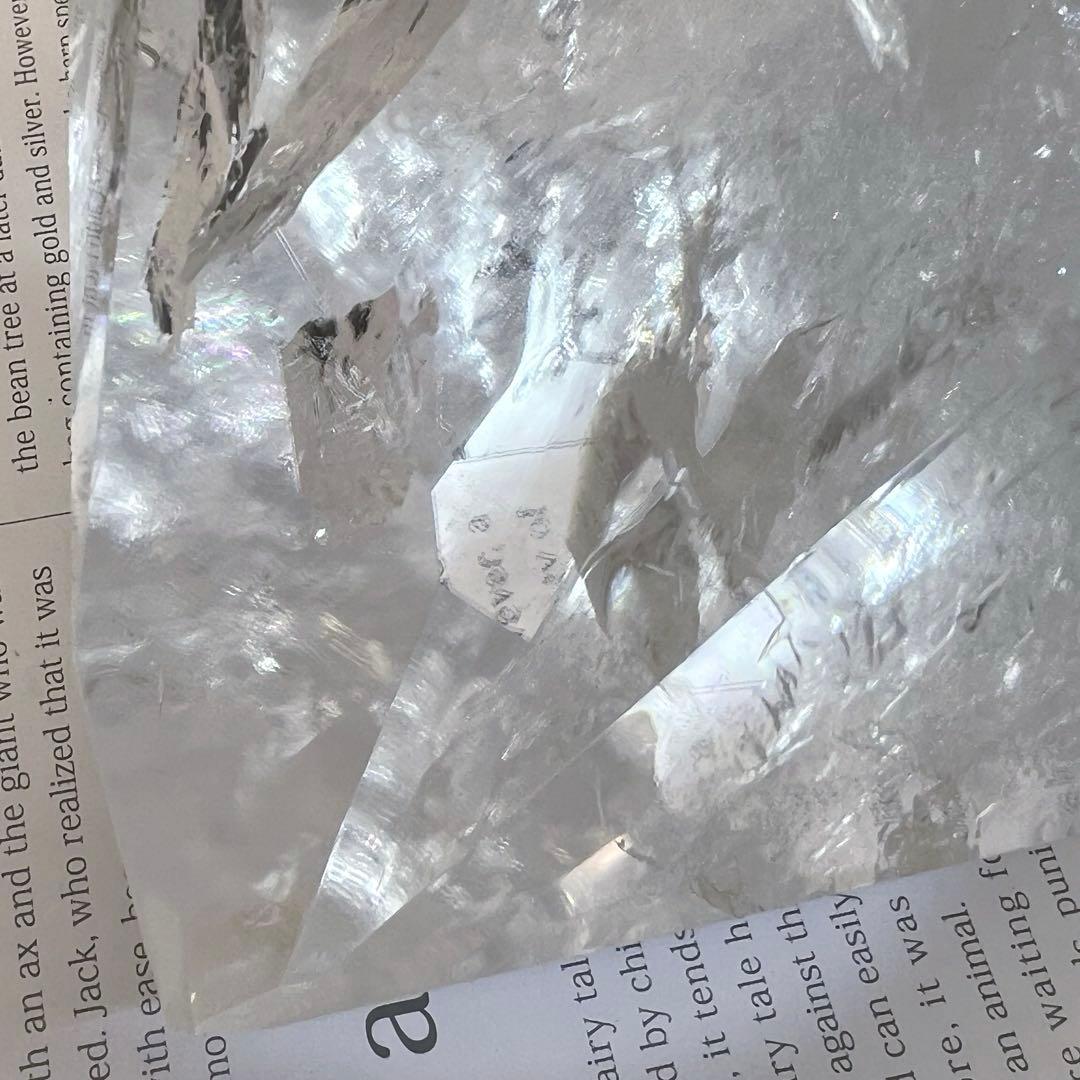 ✳☆唯一無二 超極大☆激凄超逸品☆高透明度 大迫力✨虹入り 水晶 六角柱 天然石