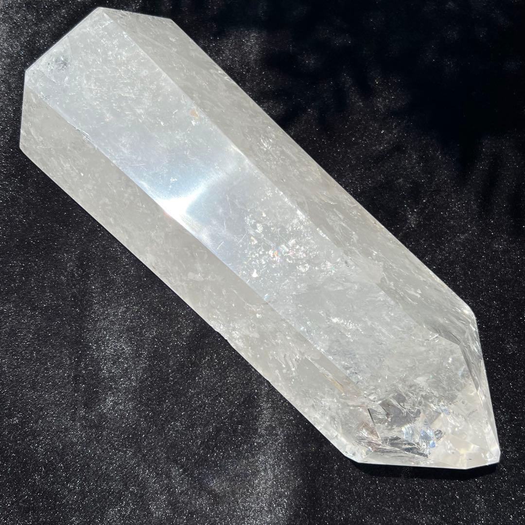 ✳☆唯一無二 超極大☆激凄超逸品☆高透明度 大迫力✨虹入り 水晶 六角柱 天然石