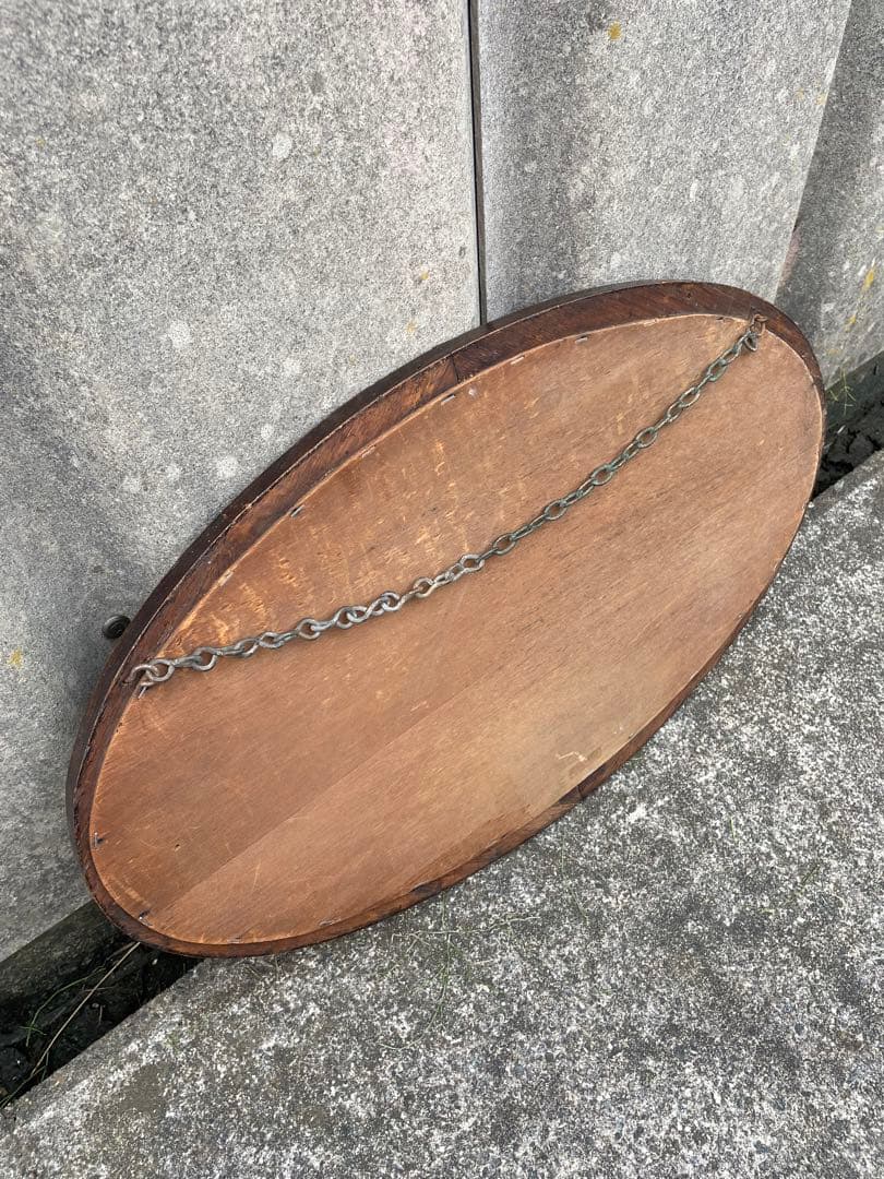 ビンテージ/イタリア製/木製/ミラー/壁掛けミラー/ウォールミラー/鏡/什器/②