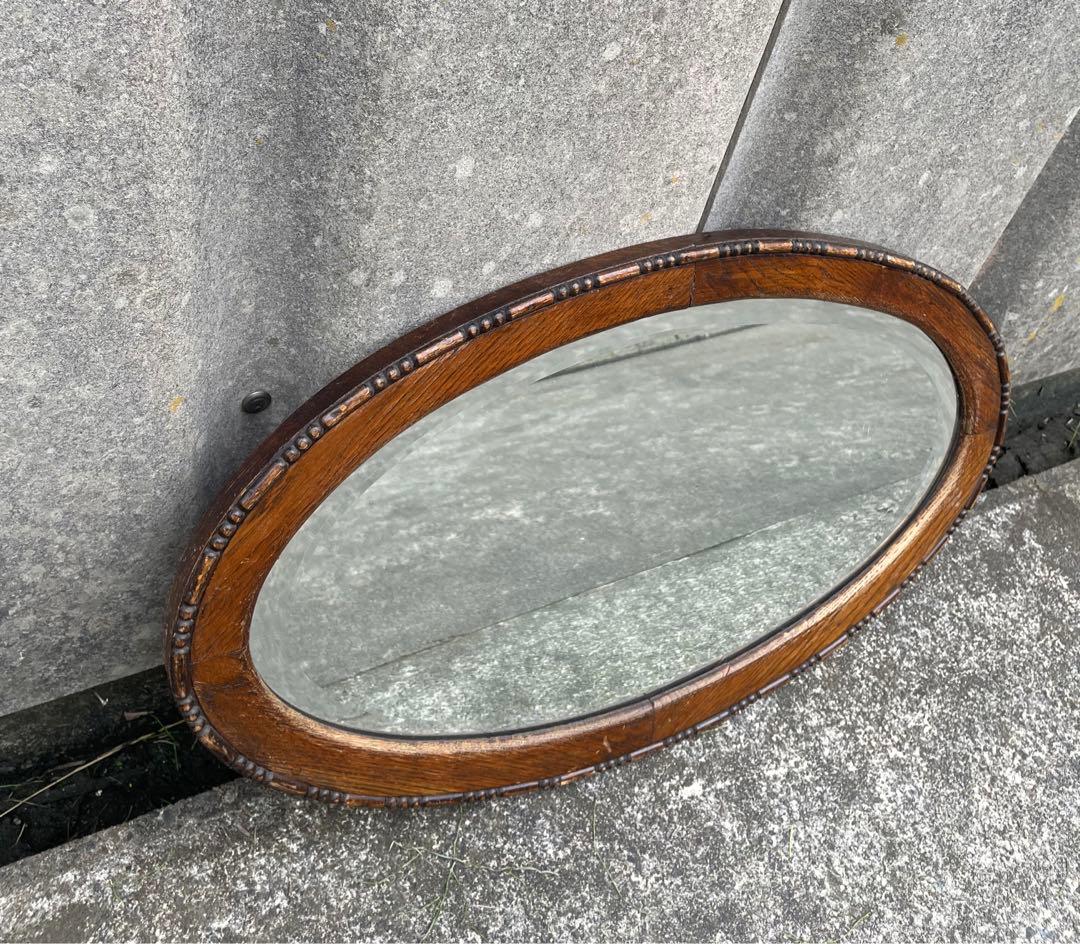 ビンテージ/イタリア製/木製/ミラー/壁掛けミラー/ウォールミラー/鏡/什器/②