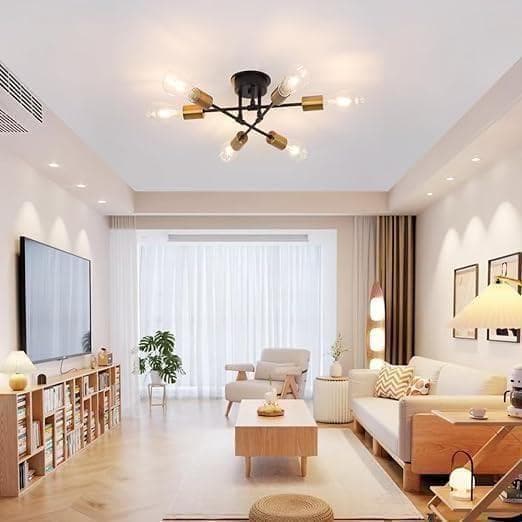 【M3035-67-42】北欧風 シーリングライト 6灯 アンティーク