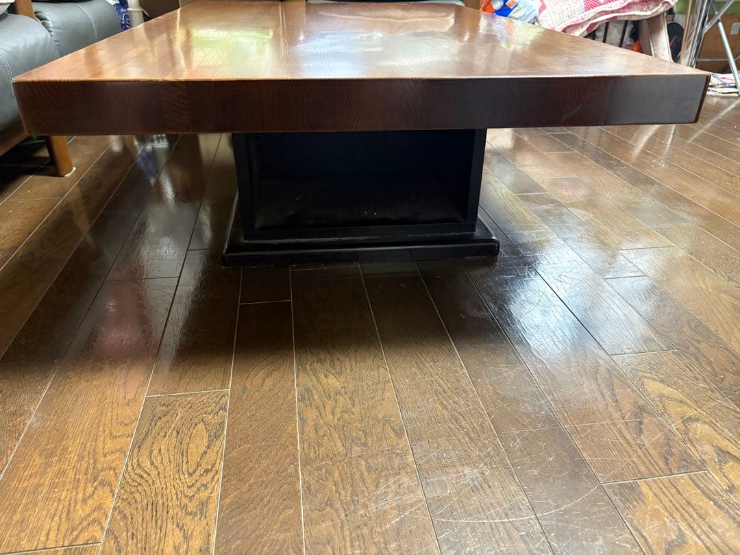 ★高級ダークブラウン✖️ブラック★ 木製 センターテーブル★１枚板★値下げしました