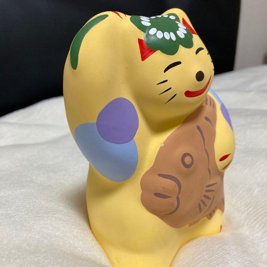 工房輪葉葉 たいねこ 黄色 招き猫 限定 縁起物 抽選 わはは 福招く 金