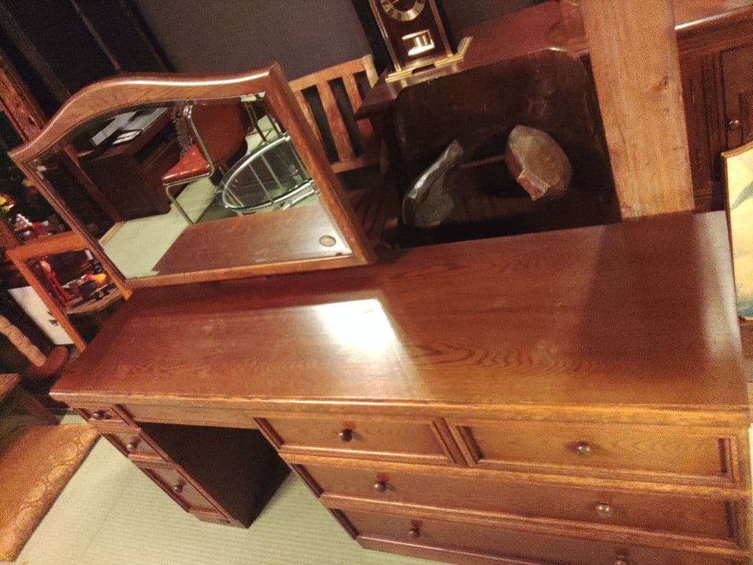 希少　ドレッサー　天然木　チェスト　キャビネット　ミエミラー　高級　アンティーク