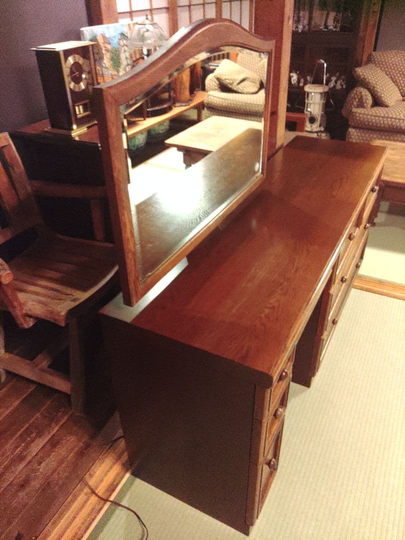希少　ドレッサー　天然木　チェスト　キャビネット　ミエミラー　高級　アンティーク