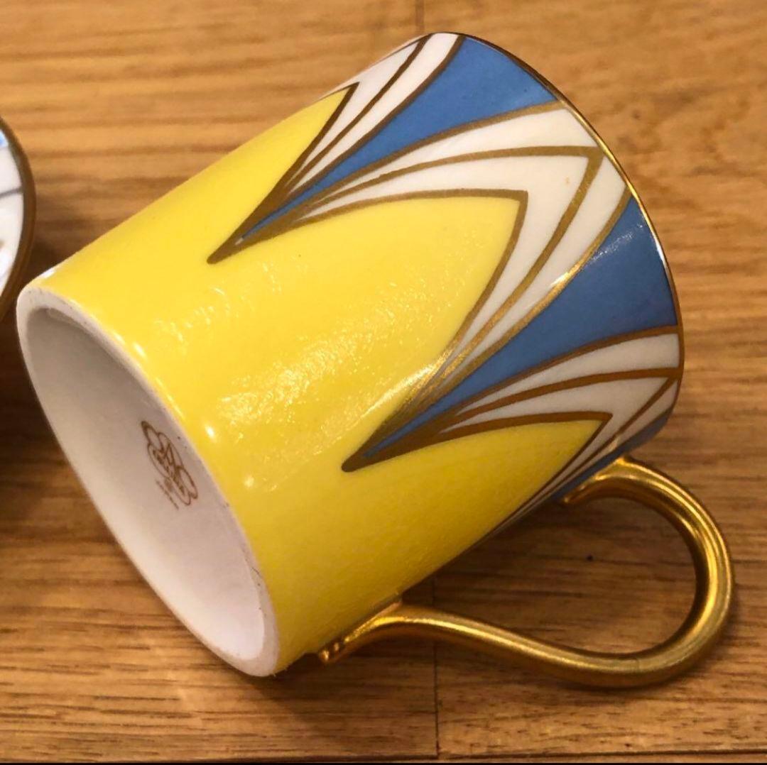 希少　ビンテージ　大倉陶園 アールデコ デミタス　カップ&ソーサー　古道具