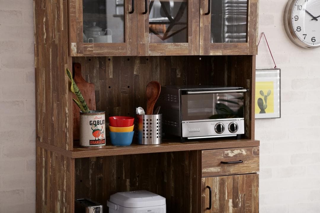 《新品・送料無料》Cave 寄木柄180cmレンジ台